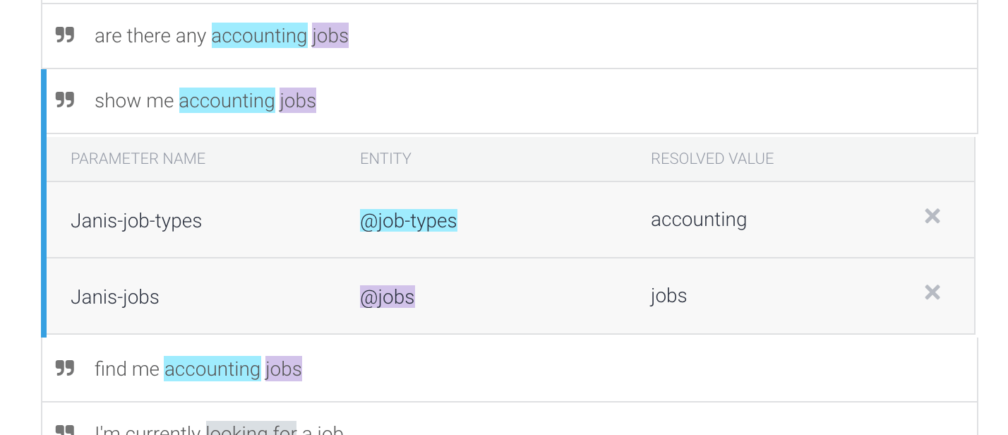 Dialogflow Entities for Chatfuel