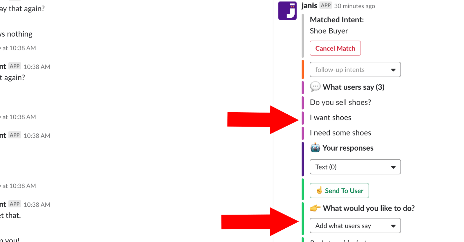 Dialogflow training in Slack